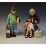 Ceramics - a pair of Royal Doulton evacuee figures, girl and boy, limited edition, printed mark,