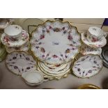 A Royal Crown Derby Posie pattern tea set for six; other Royal Crown Derby plates,