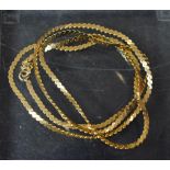 A fancy link 9ct gold necklace, 15.