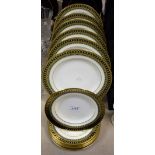 A set of six Royal Crown Derby Veronese pattern dinner plates, second quality; others,