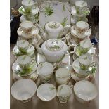 A Royal Stafford Broom pattern tea and coffee set for six including teapot, coffee pot, cream jug,