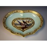 A Derby heart shaped dish, painted by Richard Dodson,