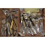 A set of rat tail pattern silver plated and stainless steel flatware, by Butler's of Sheffield,