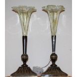 A pair of Mappin and Webb silver plated specimen vases