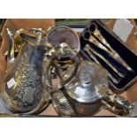 Plated Ware - an early 20th century tea and coffee service comprising tea pot, coffee pot,