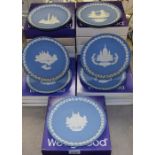 A set of Wedgwood Jasperware Christmas plates, 1969 - 1988,