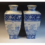 A pair of Staffordshire oriental inspired vases,