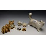 Ceramics - a John Beswick seated cat; another,