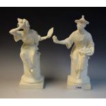 A pair of Royal Worcester Parian figures, modelled by A.