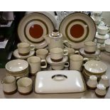 A Denby Potters Wheel pattern dinner and coffee service