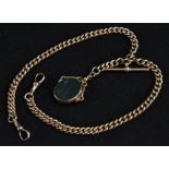 A 9ct rose gold double Albert watch chain, marked 375 9 on each link,