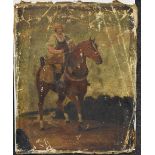 Continental school, early 19th century Figure on Horseback oil on canvas, 51cm x 41cm, c.