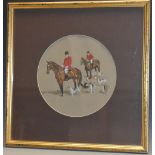 English school Master of Hounds with the Meynall Hunt watercolour,