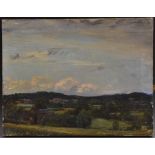 A H Vangruis Impressionist Landscape label to verso, oil on canvas, 35.5cm x 45.