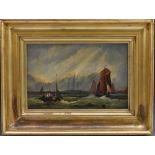 Continental School (19th century) Fishing The Coast unsigned, oil on board,