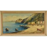 Comotti Mediterranean Harbour signed, oil on canvas, 49.