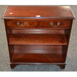 A mahogany bookcase with two drawers