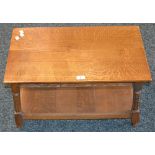 A Monastic style oak coffee table