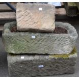 Two stone troughs,