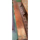 A Victorian pine bench 252cm long x 46cm high