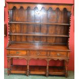 A George III style oak dresser,