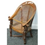 A Victorian mahogany and wicker child's chair C1860