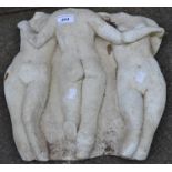 A reconstituted stone wall plaque - female torso study.