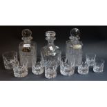 Glassware - a Tudor cut glass decanter with matching tumblers;