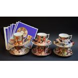 A set of six Royal Crown Derby Imari palette coffee cans and saucers, The Curator's Collection,