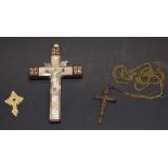 A 19th century mother of pearl crucifix; Stanhope crucifix;
