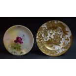 A Royal Crown Derby Gold Aves plate;