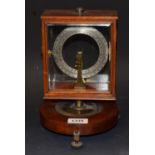 A late Victorian/Edwardian mahogany galvanometer, by W & J George Ltd, London & Birmingham,