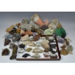 Natural History - mineral specimens, including malachite, rose quarts, feldspar, gypsum,