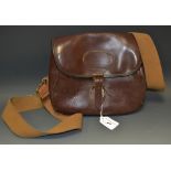 Shooting - a leather cartridge bag, 36cm wide,