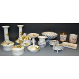An early 20th century Limoges dressing table set decorated with daffodils c.
