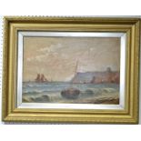 English Marine School (19th century) Off the Coast indistinctly signed Louden Hurst?, oil on canvas,