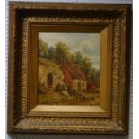 English School (19th century) A Homely Cottage bears signature S Parrot, oil on canvas,