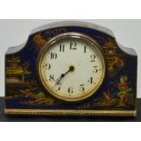 A Chinoiserie lacquer mantel clock