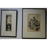 Johnstone Baird, by and after, Drawbridge Cawden Castle, etching,