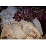 Textiles - a quantity of vintage and other fabric pieces, suitable for dolls dresses,