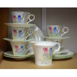 A Shelley Crocus pattern part tea set,