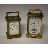 A brass four glass carriage clock, by P MacFarlane and Sons Ltd.