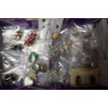 Costume Jewellery - a collection of retro and vintage clip on earrings, including flowers,