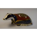 A Royal Crown Derby Paperweight, Moonlight Badger, collector's guild exclusive,