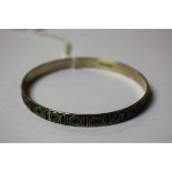 David Anderson - a Norwegian enamelled silver bangle,