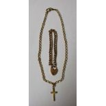 A 9ct gold hollow link bracelet, padlock clasp, 10g; a 9ct gold oval twist link necklace,