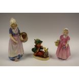 A Royal Doulton figure, Annette, HN1471; another, Tinkle Bell, HN1677; a Goebel figure,