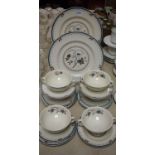 A Royal Doulton Old Colony pattern six setting dinner service, including soup bowl,