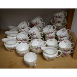 Ceramics - Royal Crown Derby Posies pattern including cups, saucers, side plates, sugar bowls,