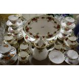 Ceramics - a Royal Albert Old Country Roses coffee pot, six cups and saucers, cream jug,